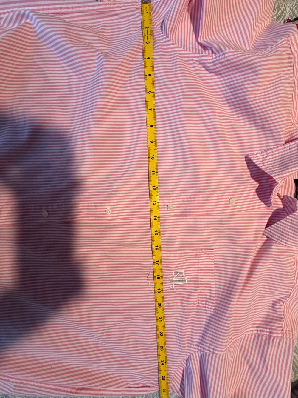 Lauren Ralph Lauren Pink Striped Cotton Poplin Sleep Shirt / Nightshirt - SizeXL